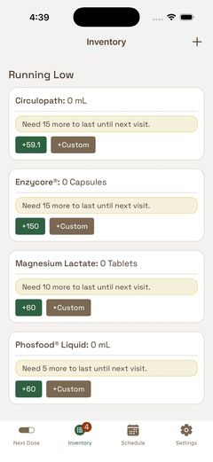 Inventory screen