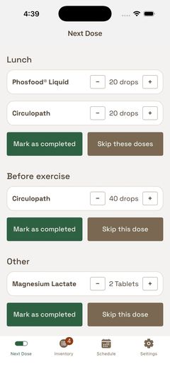 Next dose screen